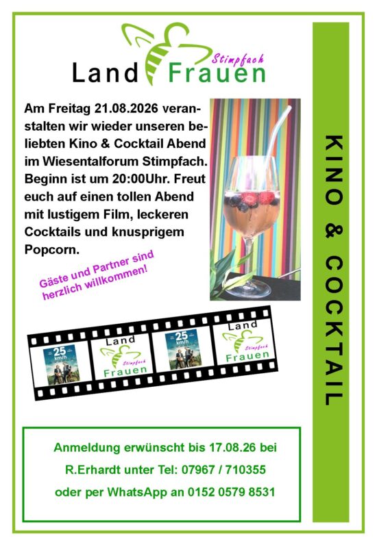 Kino und Cocktail 21.08.2026